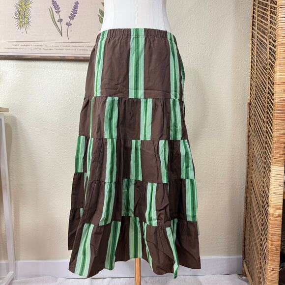 Y2k Tiered Peasant Low Waist Skirt Coastal Cowgirl Fairy Grunge Boho Mori Kei XS - Picture 4 of 6